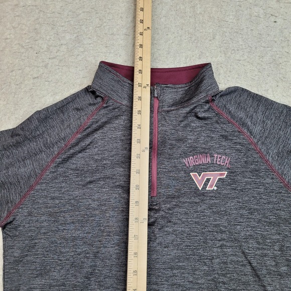 Virginia Tech Hokies Colosseum 1/4 Zip Womens XL Gray‎ Pullover Mock Neck - Picture 7 of 8